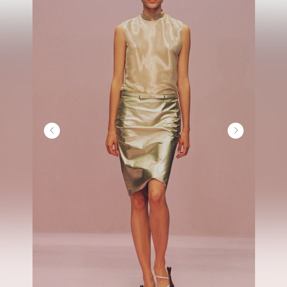 Miu miu ss00 gold leather pencil skirt